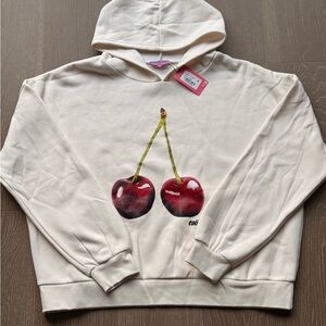 Edikted Cream Hoodie with Cherry Design